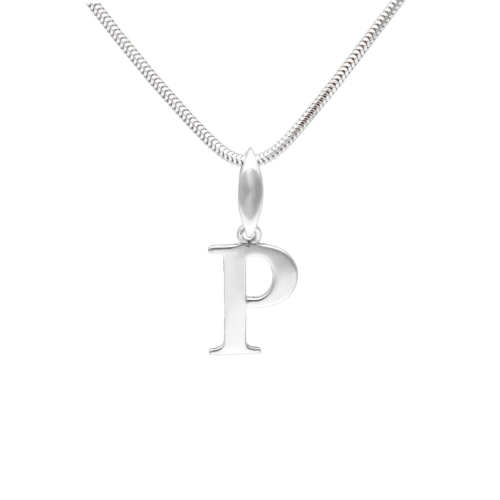 Wisiorek literka P srebro rodowane