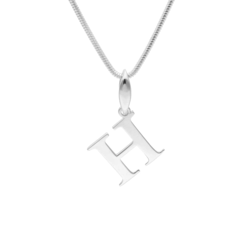 Wisiorek literka H srebro rodowane