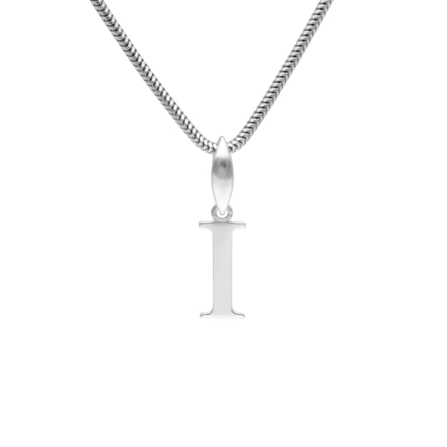 Wisiorek literka I srebro rodowane