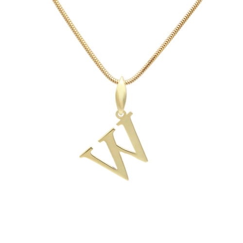 Wisiorek literka W srebro pozłacane