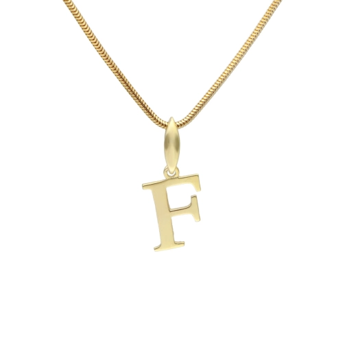 Wisiorek literka F srebro pozłacane