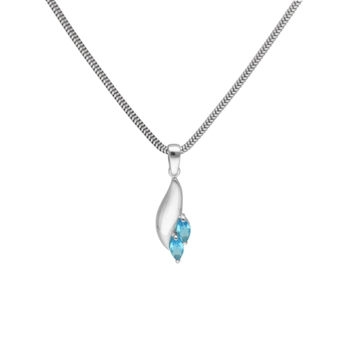 Wisior z błękitnymi cyrkoniami srebro