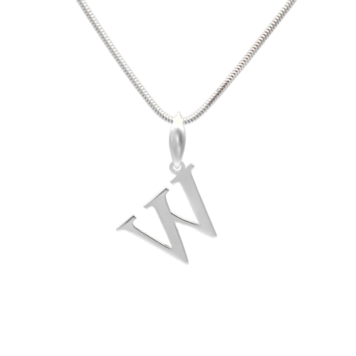 Wisiorek literka W srebro rodowane