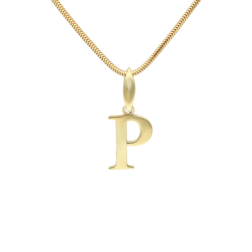 Wisiorek literka P srebro pozłacane