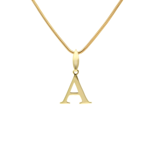 Wisiorek literka A srebro pozłacane