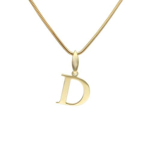 Wisiorek literka D srebro pozłacane