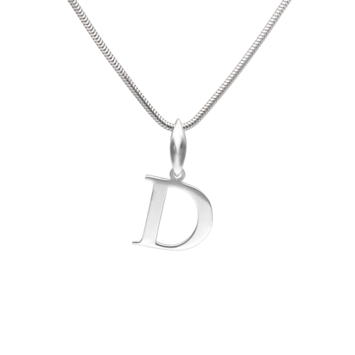 Wisiorek literka D srebro rodowane