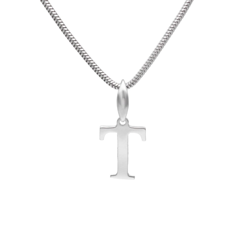 Wisiorek literka T srebro rodowane