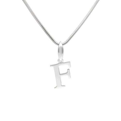 Wisiorek literka F srebro rodowane