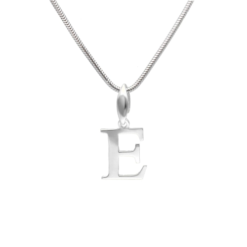 Wisiorek literka E srebro rodowane