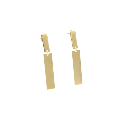 Kolczyki geometryczne prostokąty blaszki srebro pozłacane