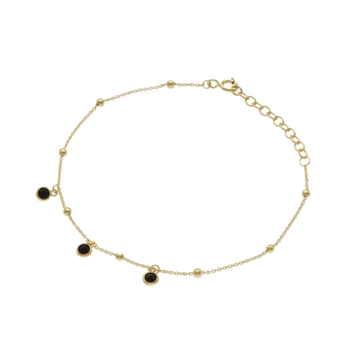 Bransoletka łańcuszkowa z kuleczkami srebro pozłacane