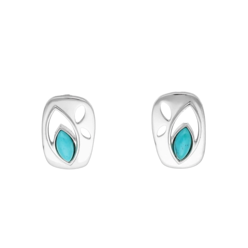 Kolczyki z turkusem prostokąty srebro