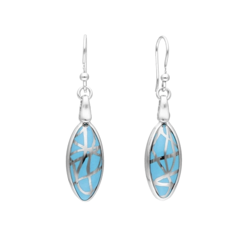 Kolczyki z ręcznie malowanym niebieskim elementem