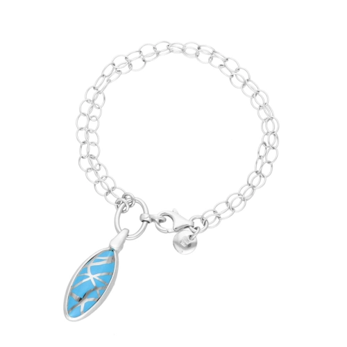 Bransoletka z ręcznie malowanym niebieskim elementem