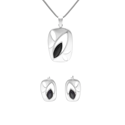 Komplet z Nocą Kairu prostokąty srebro