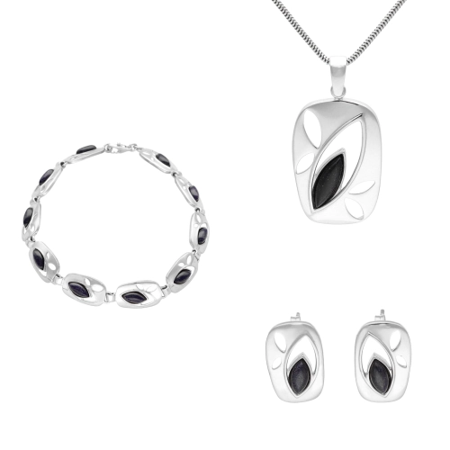 Komplet z Nocą Kairu prostokąty srebro