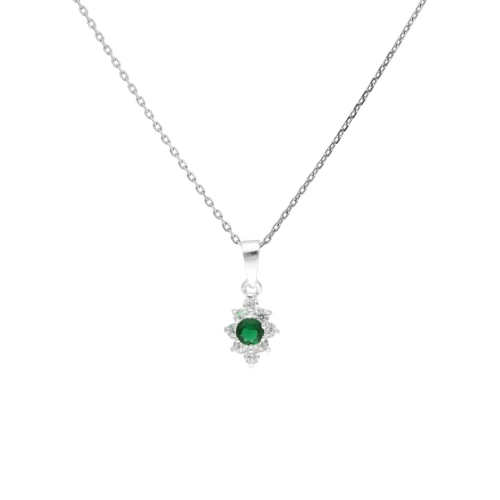 Wisior markiza ze szmaragdową cyrkonią srebro