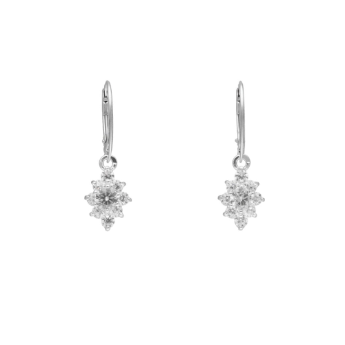 Kolczyki markizy z białymi cyrkoniami srebro