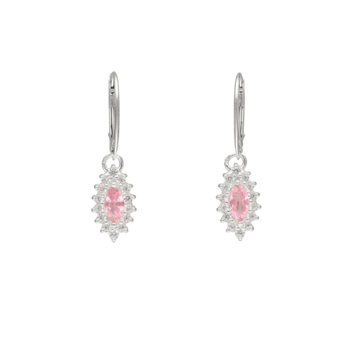 Kolczyki markizy z różowymi cyrkoniami srebro