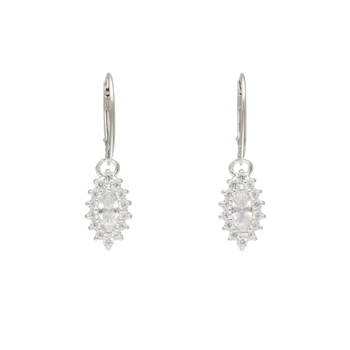 Kolczyki markizy z białymi cyrkoniami srebro