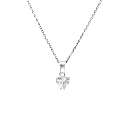 Wisior z białą cyrkonią serduszko srebro