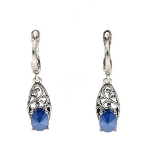 Kolczyki z granatowym kryształem Royal Blue