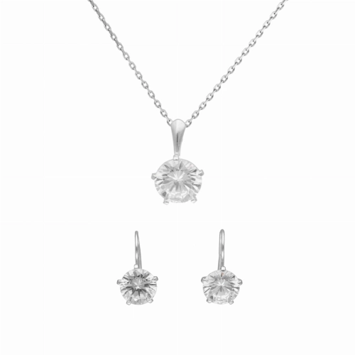 Komplet z białymi cyrkoniami srebro