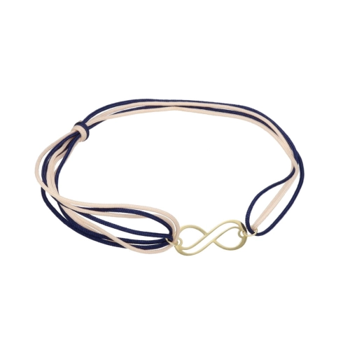 Bransoletka sznurkowa nieskończoność pozłacana