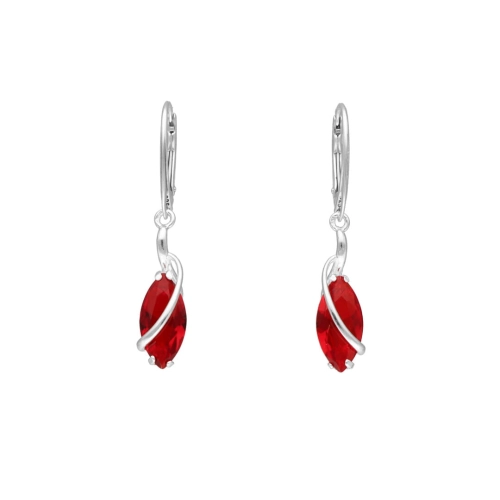 Kolczyki z rubinowymi cyrkoniami srebro