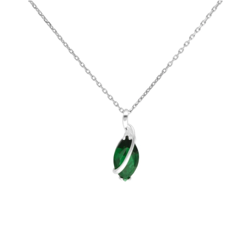Wisior ze szmaragdowymi cyrkoniami łezki srebro