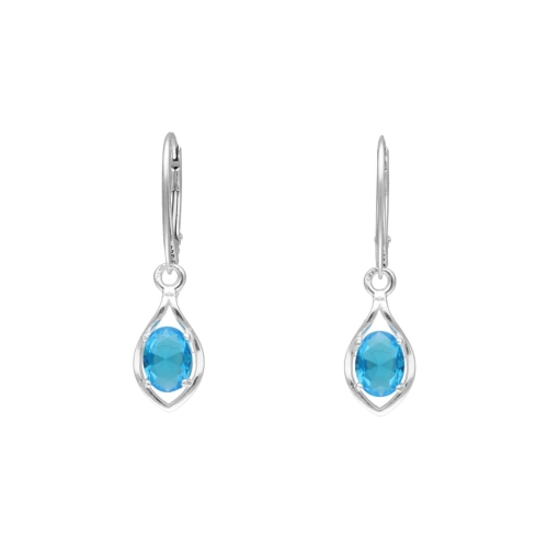 Kolczyki z błękitnymi cyrkoniami srebro