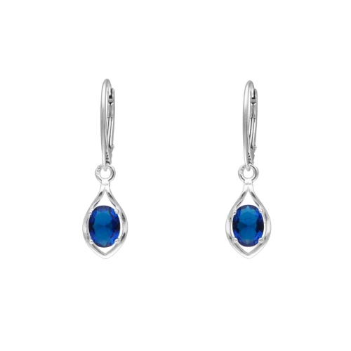 Kolczyki z szafirowymi cyrkoniami srebro