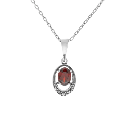 Wisior owalny z cyrkonią srebro