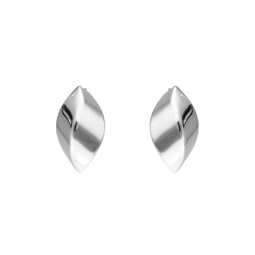 Kolczyki fale srebro rodowane małe