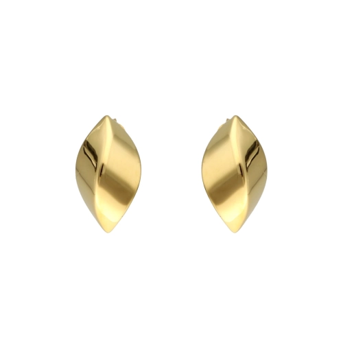 Kolczyki fale srebro pozłacane małe