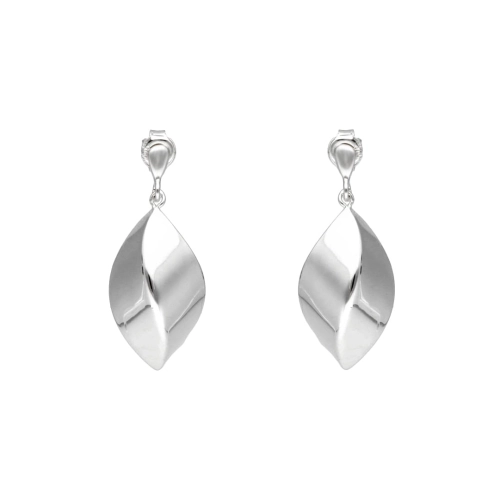 Kolczyki fale srebro rodowane duże