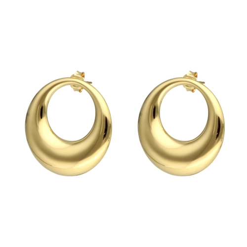 Efektowne kolczyki kółka srebro pozłacane