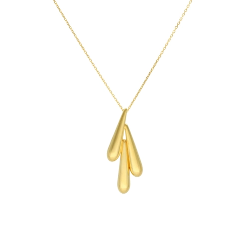 Naszyjnik potrójne łezki srebro pozłacane