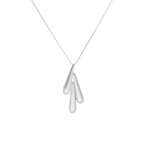 Naszyjnik potrójne łezki srebro rodowane