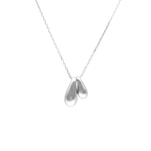 Naszyjnik podwójne łezki krople srebro rodowane