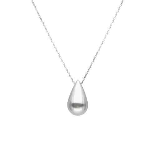 Naszyjnik łezka kropla srebro rodowane