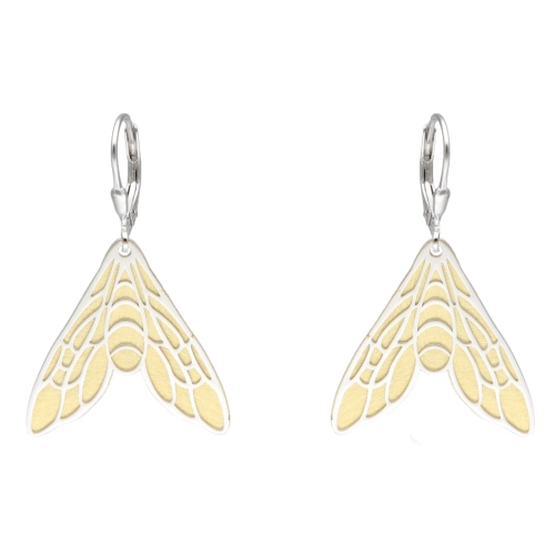 Kolczyki ćmy pozłacane srebro rodowane