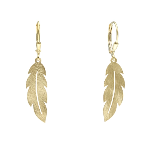 Kolczyki piórka srebro pozłacane