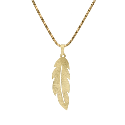 Wisior piórko srebro pozłacane