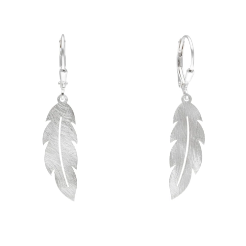 Kolczyki piórka srebro rodowane