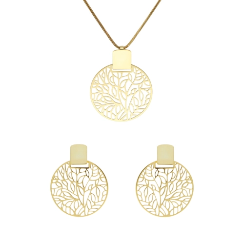 Komplet okrągły ażurowy srebro pozłacane