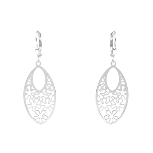 Kolczyki ażurowe srebro rodowane