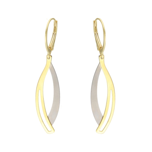 Kolczyki łezki tytan srebro pozłacane