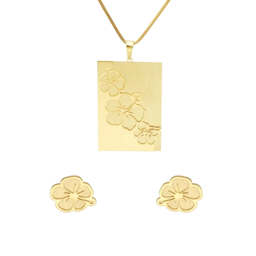 Komplet kwiatki srebro pozłacane